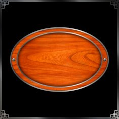 Wooden plate with metallic border and screws N2