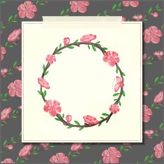 hand drawn floral wreath on a paper