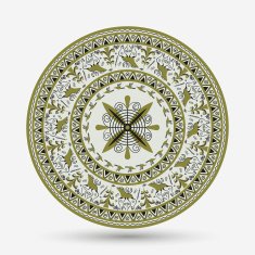 Plate in style Mezen Vector illustration N2
