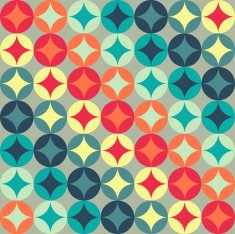 Seamless colorful Abstract background made of stars and circles