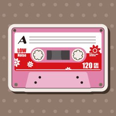 Audiotape theme elements vector eps N143