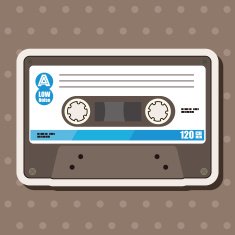 Audiotape theme elements vector eps N144