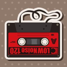 Audiotape theme elements vector eps N146