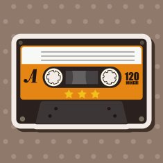 Audiotape theme elements vector eps N150