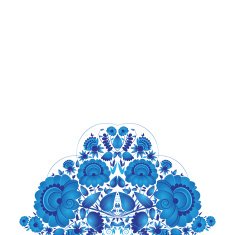 Gzhel style flowers Design element for card or invitation