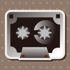 Audiotape theme elements vector eps N155
