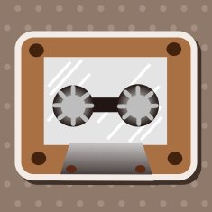 Audiotape theme elements vector eps N156