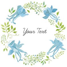 Elegant floral wreath painted with watercolor