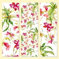 Floral cards on yellow background N38