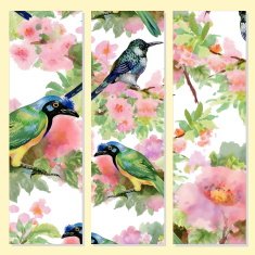 Floral cards on yellow background N39