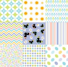 Set of cute easter seamless patterns
