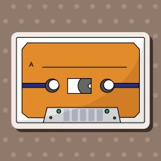 Audiotape theme elements vector eps N165
