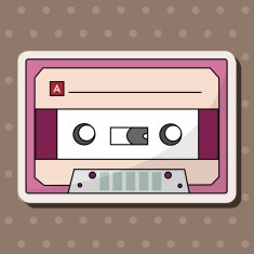 Audiotape theme elements vector eps N167