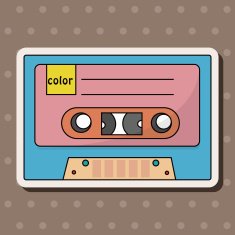Audiotape theme elements vector eps N170