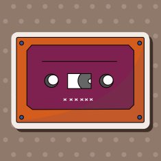 Audiotape theme elements vector eps N173