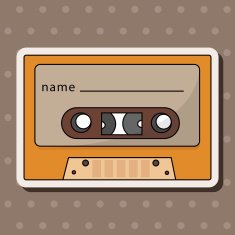 Audiotape theme elements vector eps N175