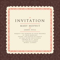 Invitation with a rich background in Renaissance style Template N2