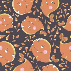 Funny whale vector seamless pattern N6