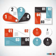Collection of Infographic Templates for Business Vector Illustration N57