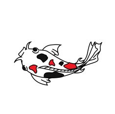 Vector of koi fish with red and black dot