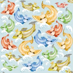 Seamless pattern with colorful fish N3
