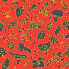 Autumn background with mushrooms N3