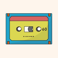 Audiotape theme elements vector eps N178
