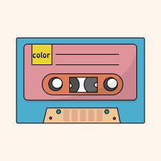 Audiotape theme elements vector eps N182