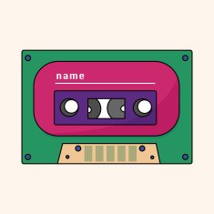 Audiotape theme elements vector eps N186