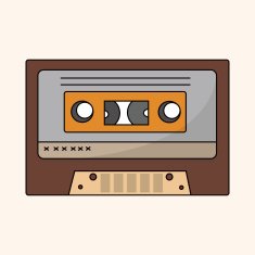 Audiotape theme elements vector eps N188