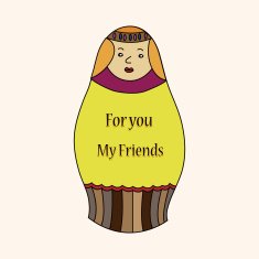 Matryoshka Russian traditional wooden doll vector pattern ele N52