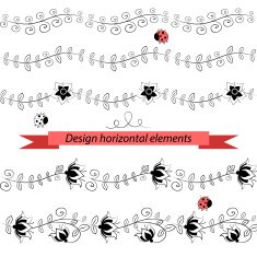 horizontal elements brush Vector illustration