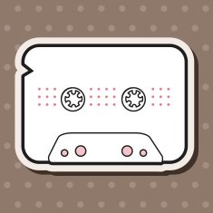Audiotape theme elements vector eps N189