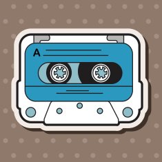 Audiotape theme elements vector eps N190