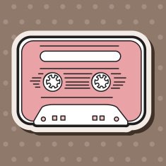 Audiotape theme elements vector eps N191
