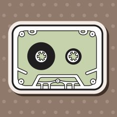 Audiotape theme elements vector eps N192