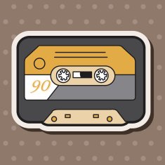 Audiotape theme elements vector eps N193