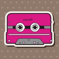 Audiotape theme elements vector eps N194