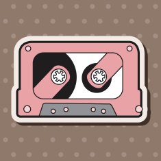 Audiotape theme elements vector eps N195