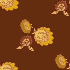 Folk Flowers in Cocoa Colors