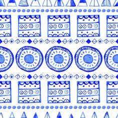 Seamless abstract watercolor pattern hand drawn geometric background N6