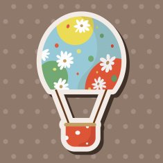 style hot air ballon theme elements vector eps N109
