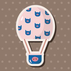 style hot air ballon theme elements vector eps N114