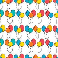 Seamless holiday background with balloons decorative