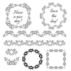 Decorative vintage frames and design elements