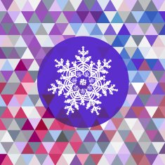 Vector retro pattern of geometric shapes with snowflake Colorful mosaic