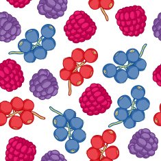 Currant and blackberry seamless pattern N2