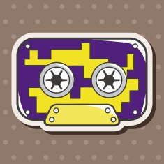 Audiotape theme elements vector eps N199
