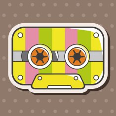 Audiotape theme elements vector eps N200