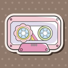 Audiotape theme elements vector eps N202